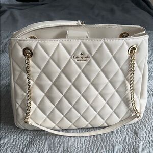 Kate Spade Cream Quilted Shoulder Bag